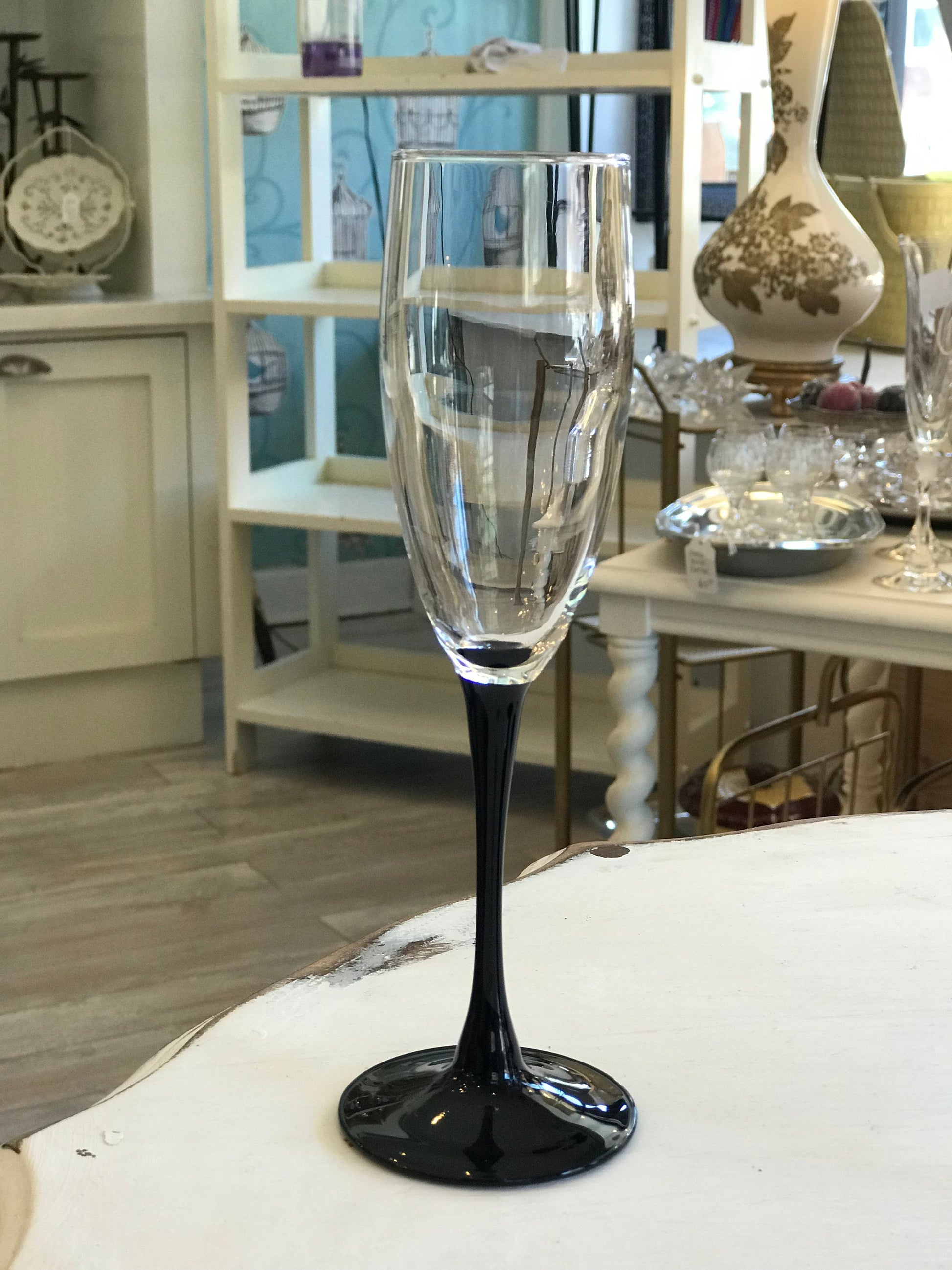 Benson & Hedges Black Stemmed WIne Glasses - Set of 8