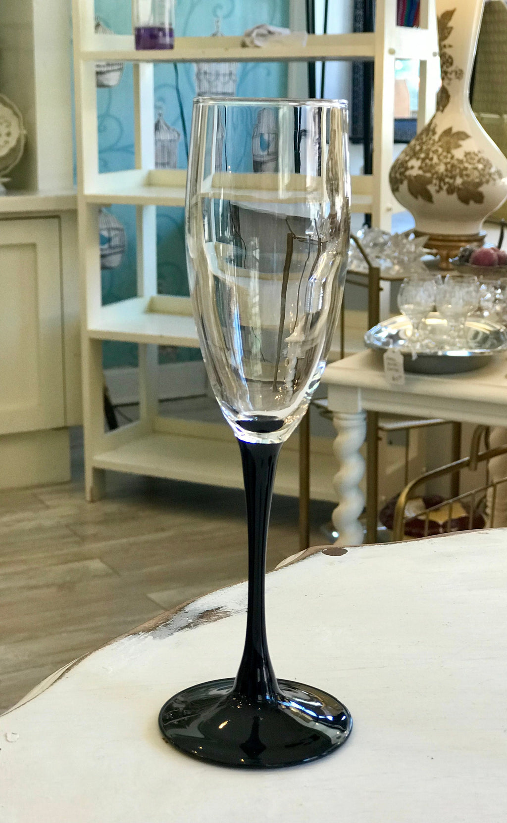 Benson & Hedges Black Stemmed WIne Glasses - Set of 8