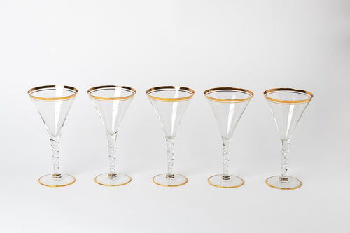 Double Band Gold Rimmed Glassware - Set of 5