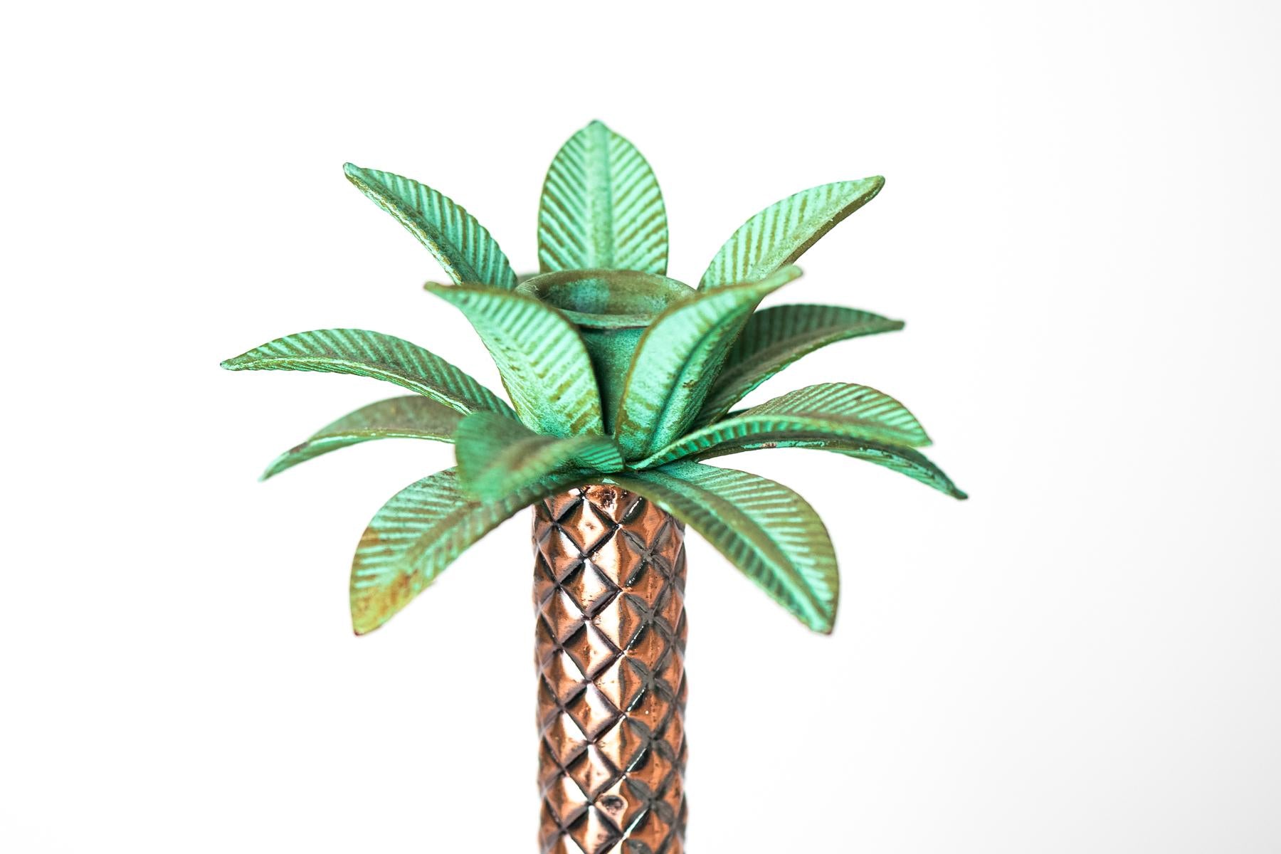 Palm Tree Candlestick Holders - Set of 2