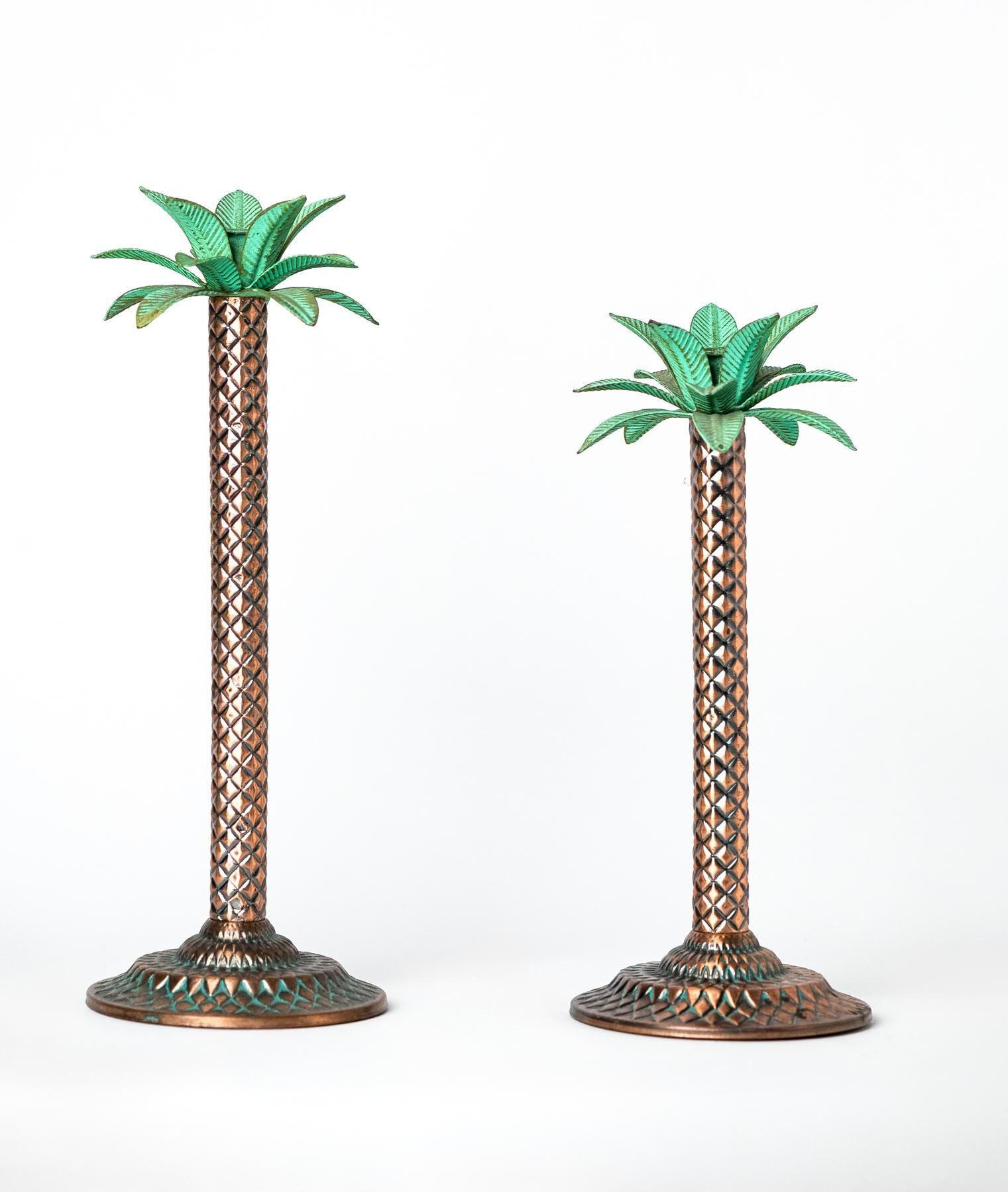 Palm Tree Candlestick Holders - Set of 2