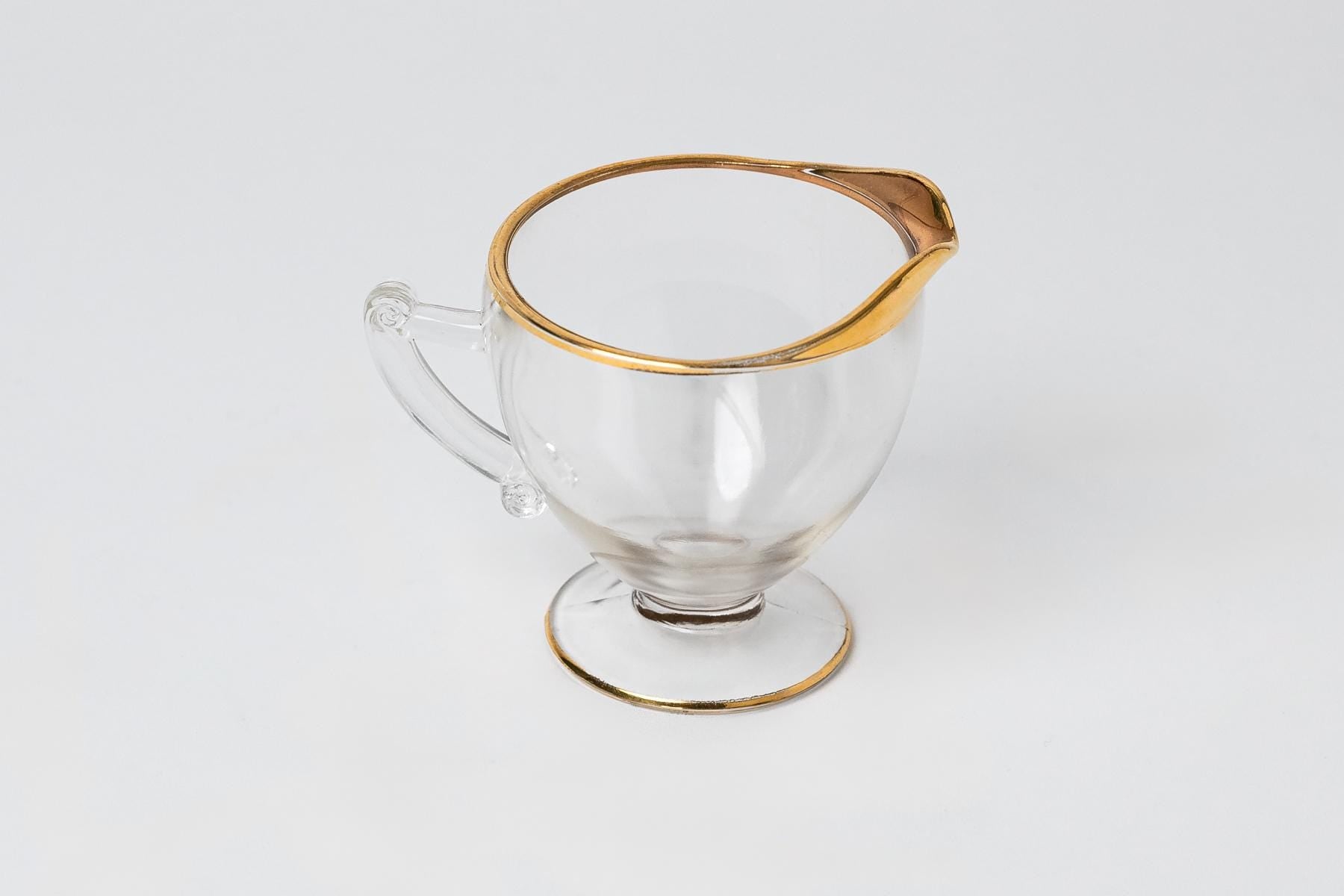 Gold Rimmed Glass Creamer
