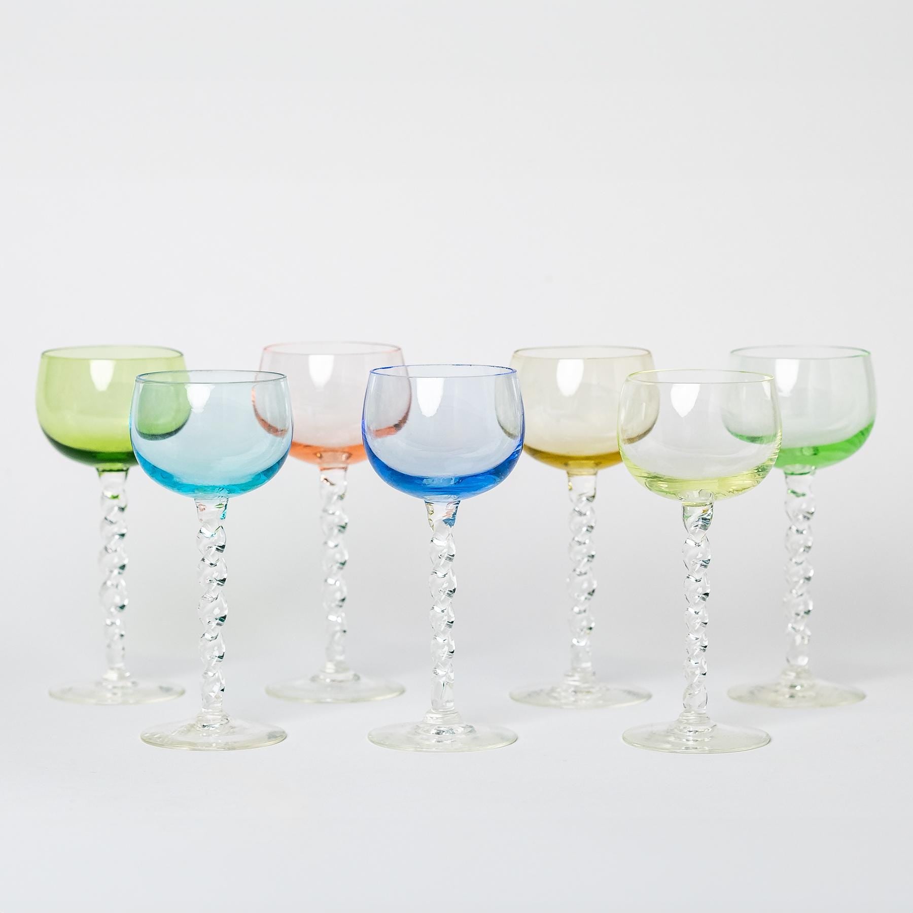 Multicolor Liqueur Cocktail Glassware Set - Set of 7