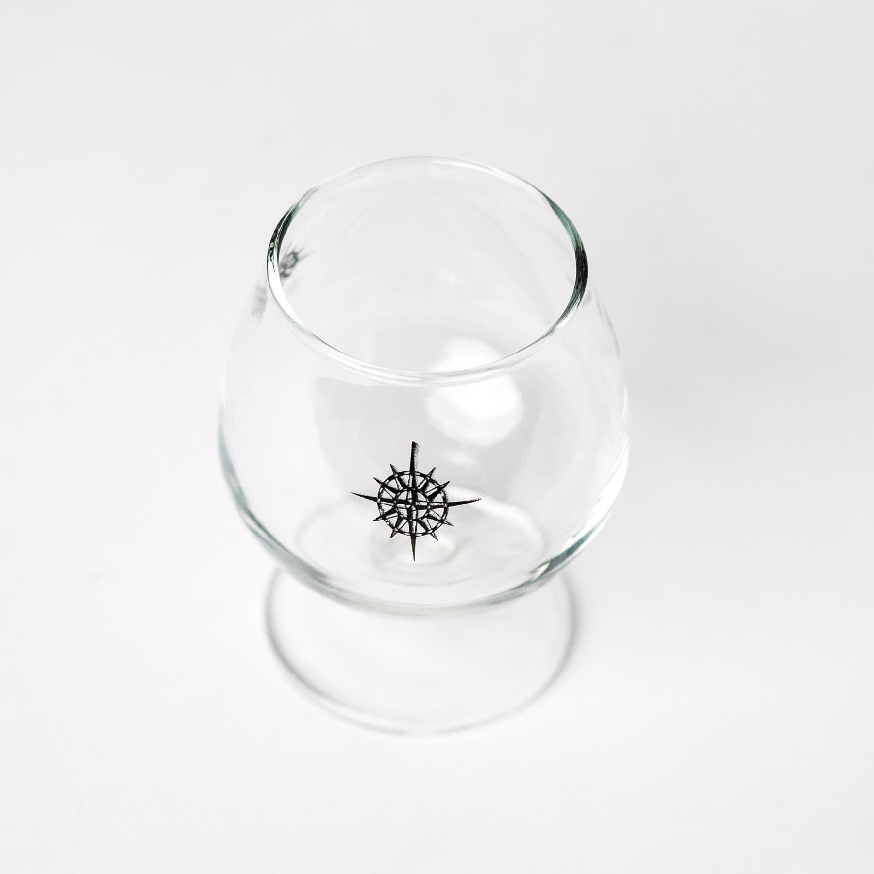 Nautical Compass Star Whiskey Snifters