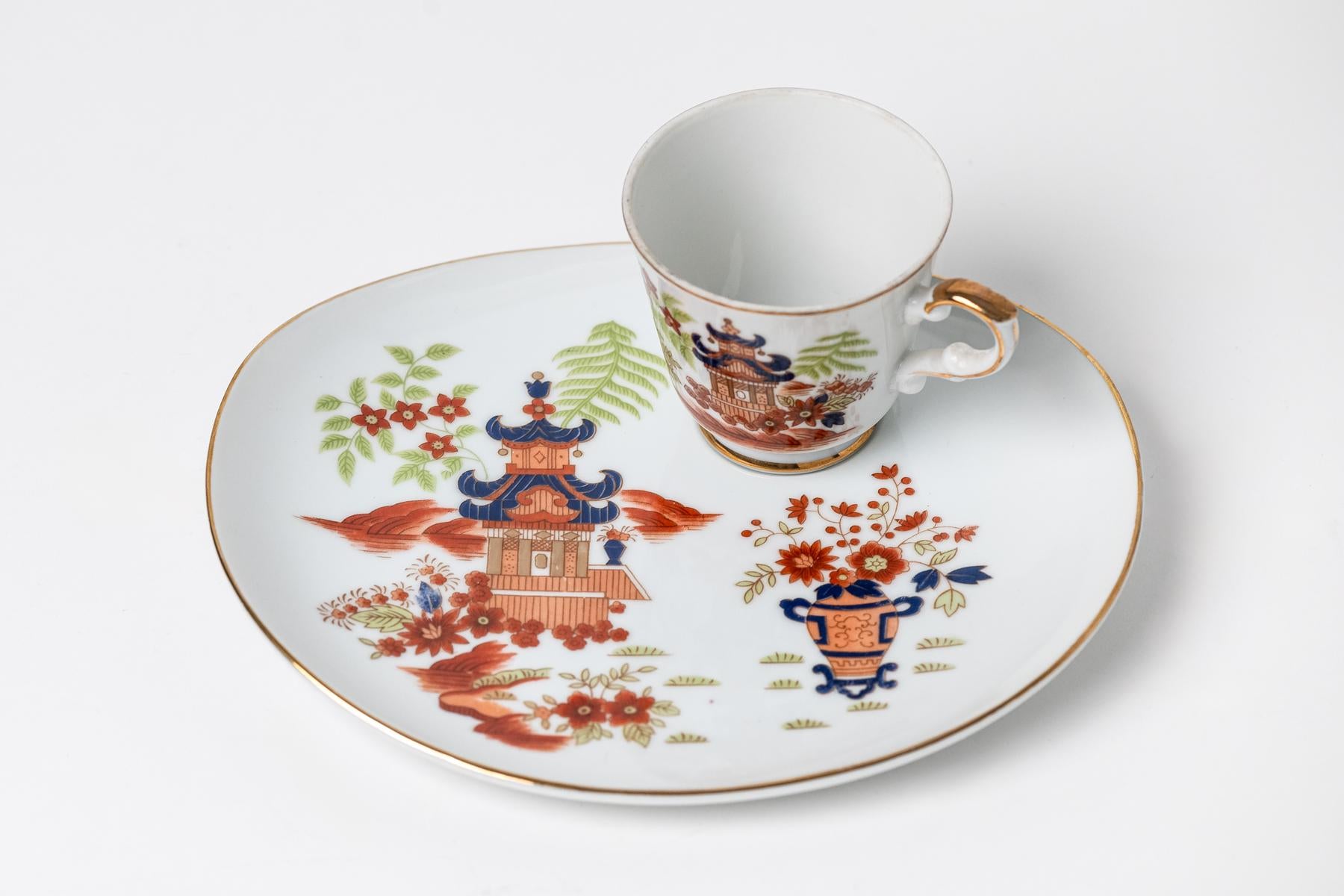 Pagoda Luncheon Teacup and Plate Set - Each Set