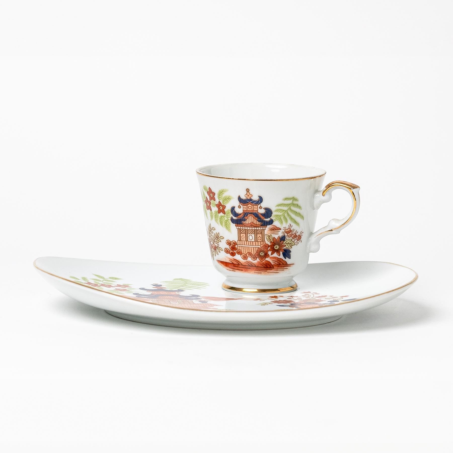Pagoda Luncheon Teacup and Plate Set - Each Set