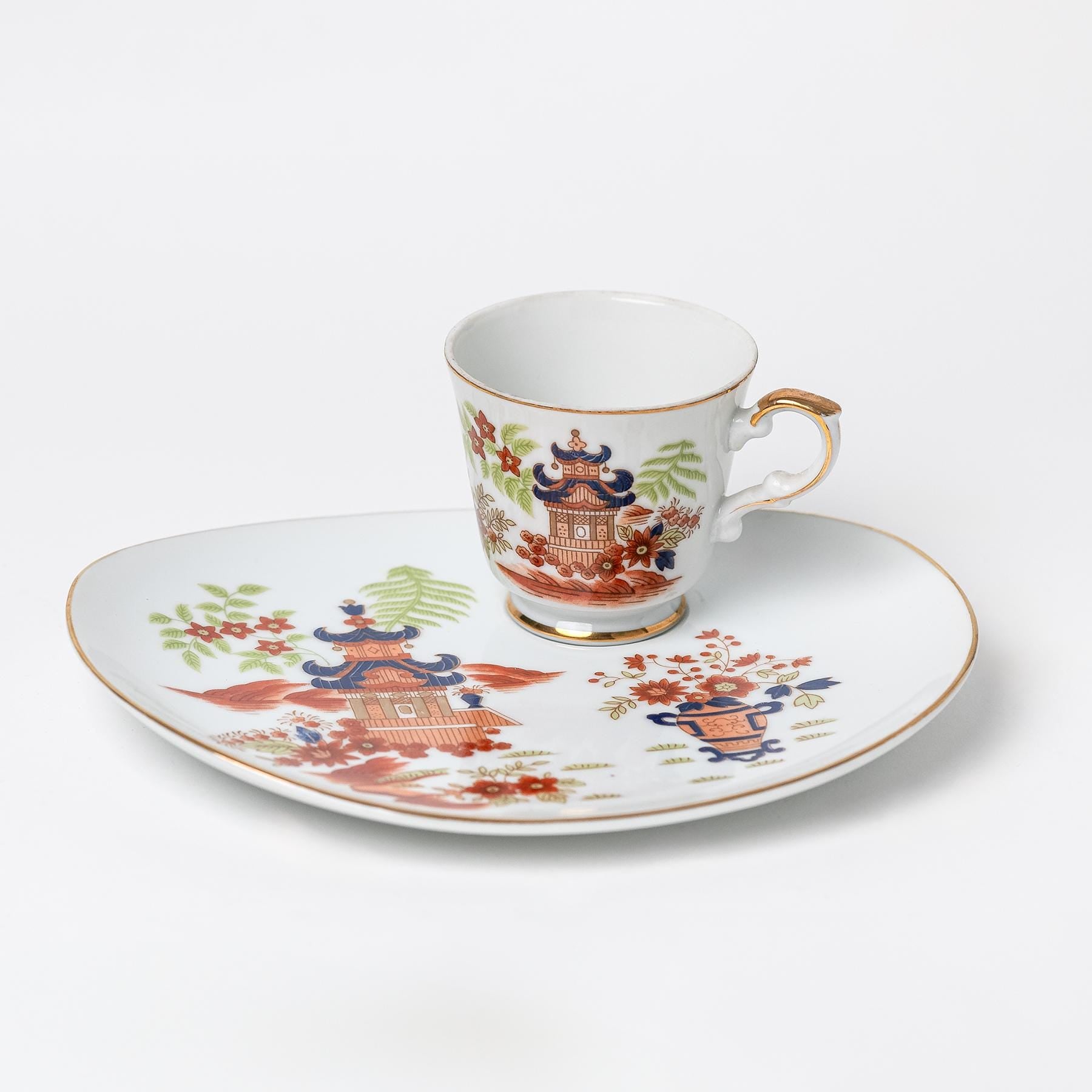 Pagoda Luncheon Teacup and Plate Set - Each Set