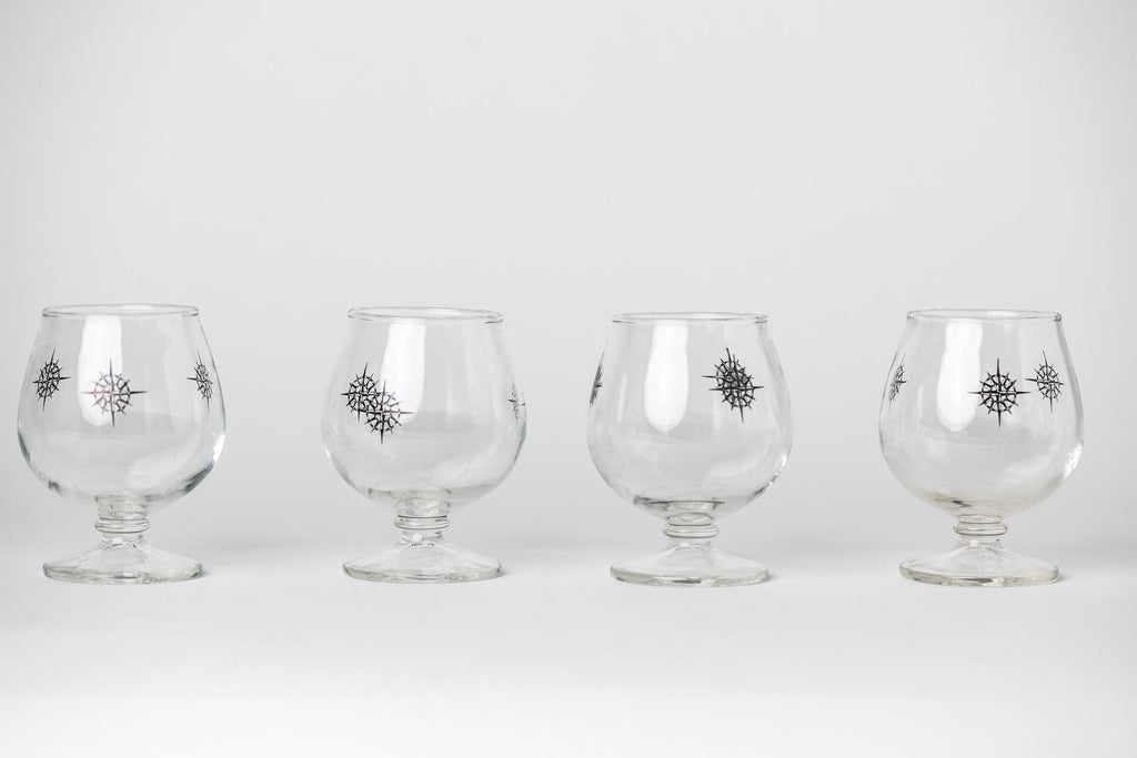 Nautical Compass Star Whiskey Snifters