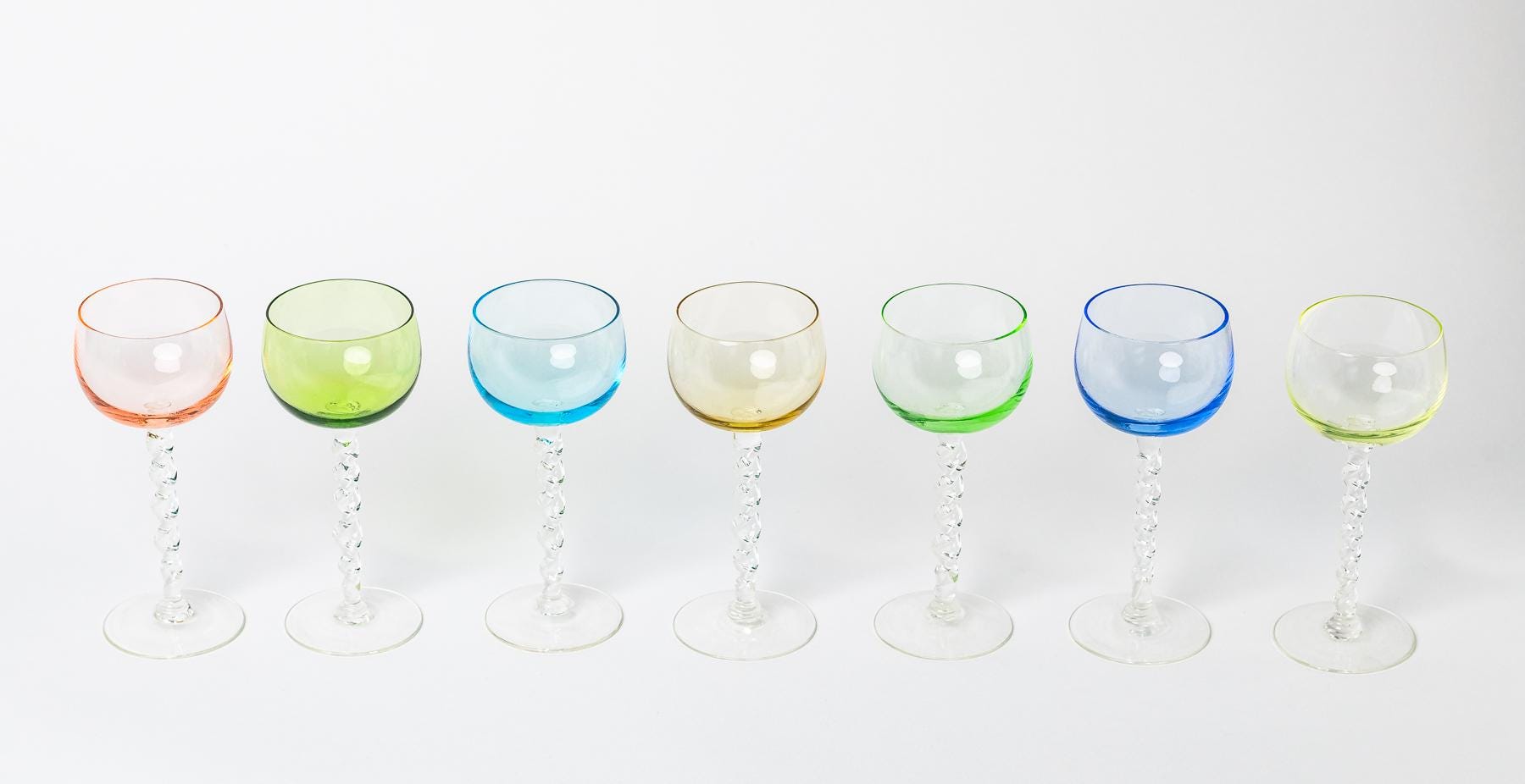 Multicolor Liqueur Cocktail Glassware Set - Set of 7