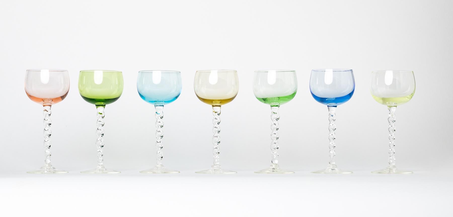 Multicolor Liqueur Cocktail Glassware Set - Set of 7