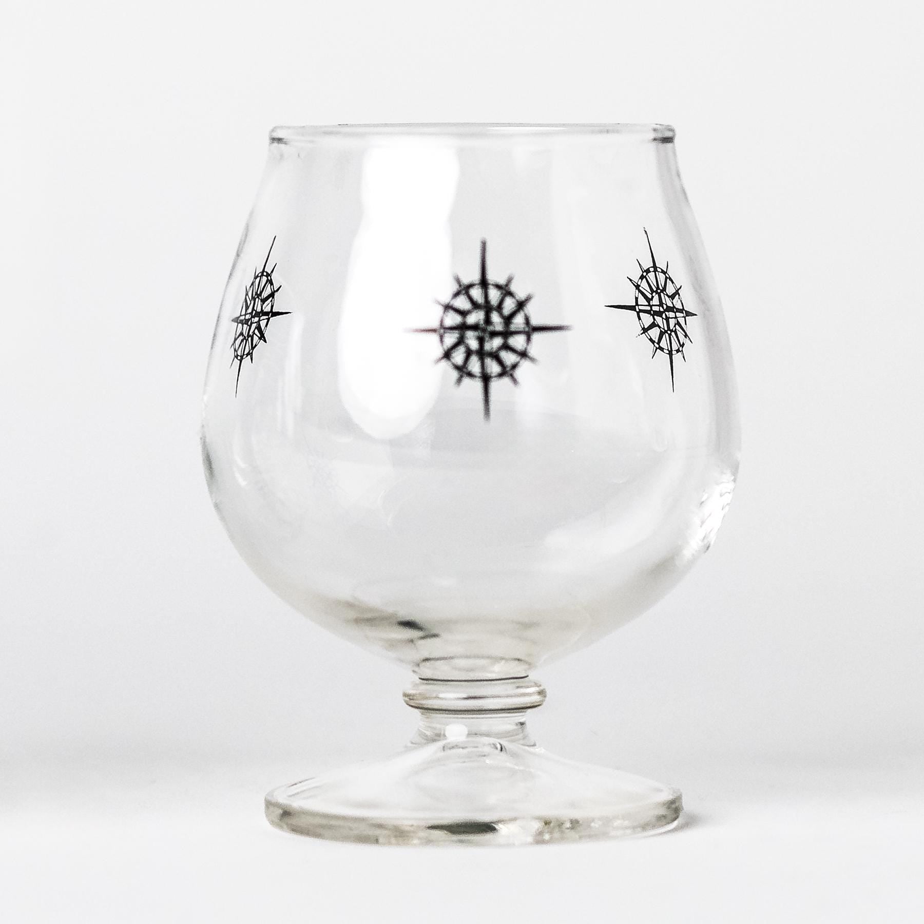 Nautical Compass Star Whiskey Snifters