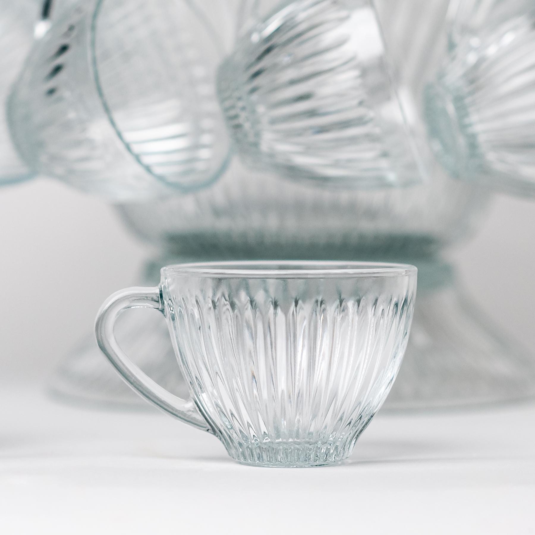 Rippled Punch Bowl with 12 Cups