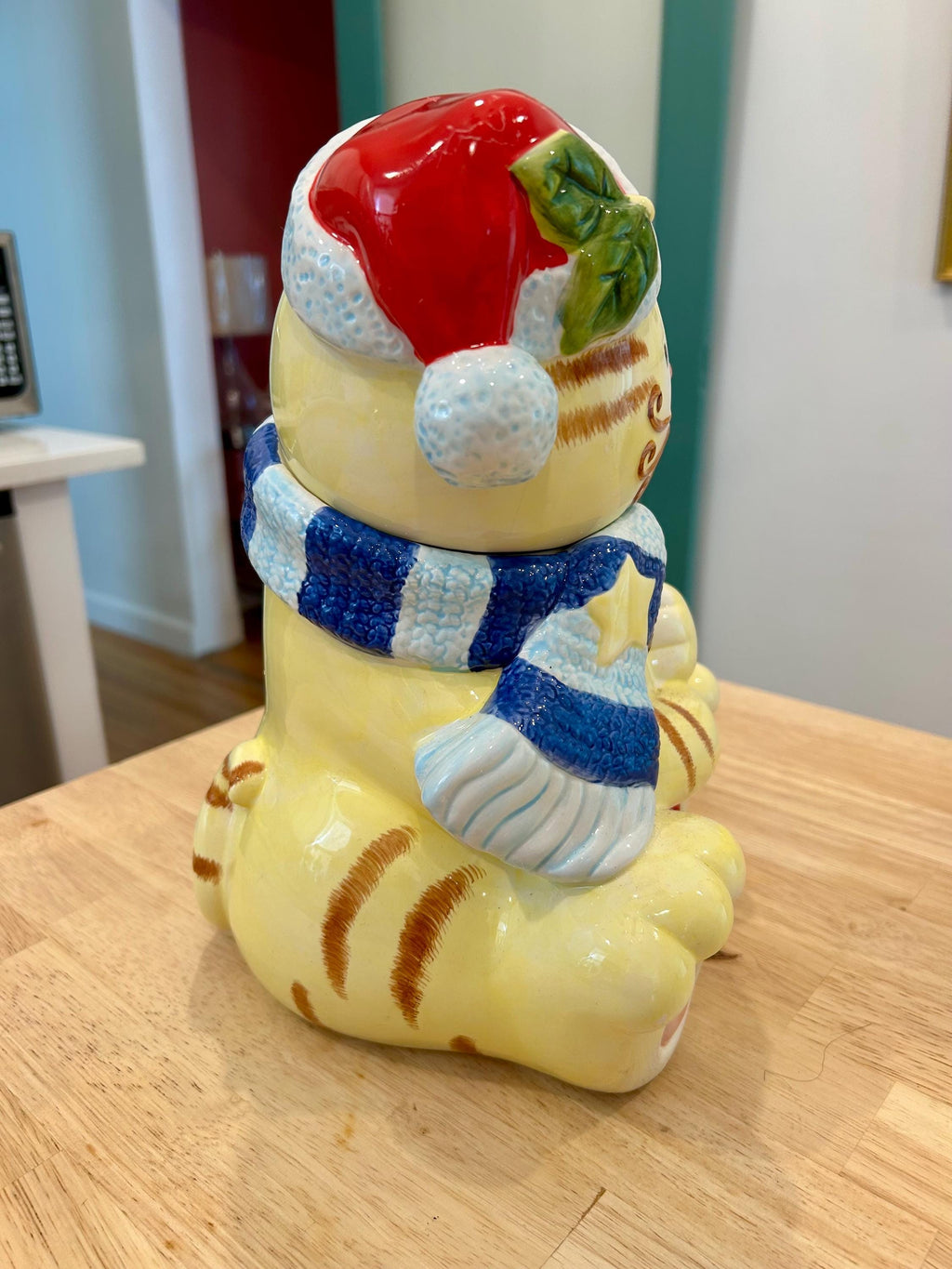 Christmas Kitty - Blue Scarf Cookie Jar