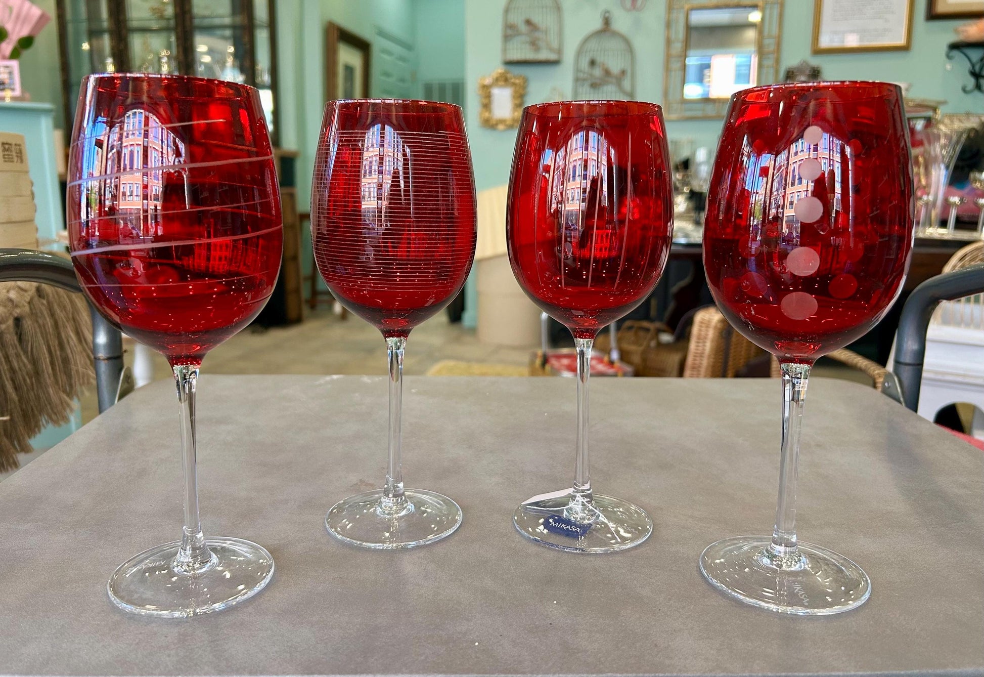 Mikasa Ruby Red Wine Glasses - Set of 4