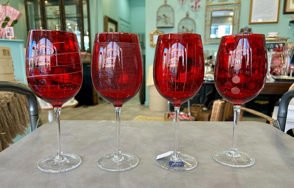 Mikasa Ruby Red Wine Glasses - Set of 4