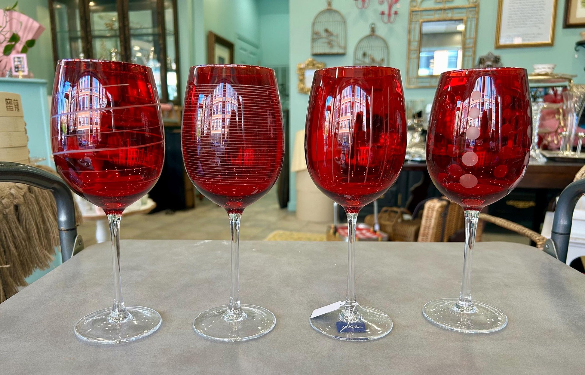 Mikasa Ruby Red Wine Glasses - Set of 4